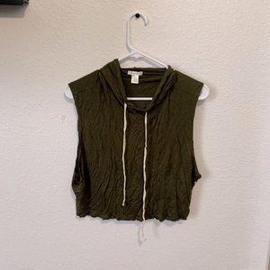 Cropped Hooded Muscle Tee